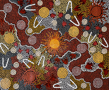 DANNY POSSUM TJAMPITJINPA Bushfire Dreaming